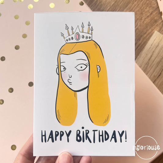 Funny birthday princess card - Blonde (10x15cm with envelope)