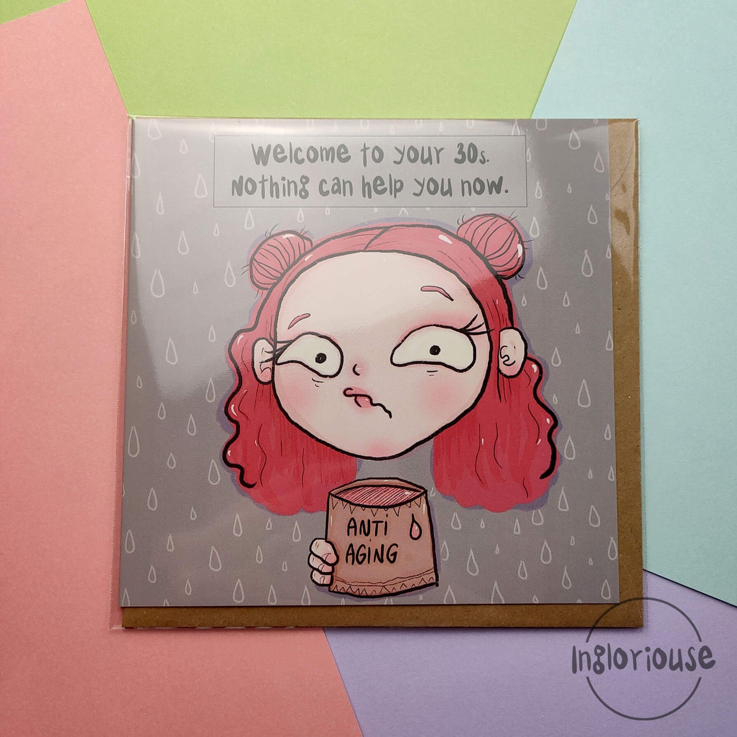 Funny birthday card - 30th (15x15cm with envelope)