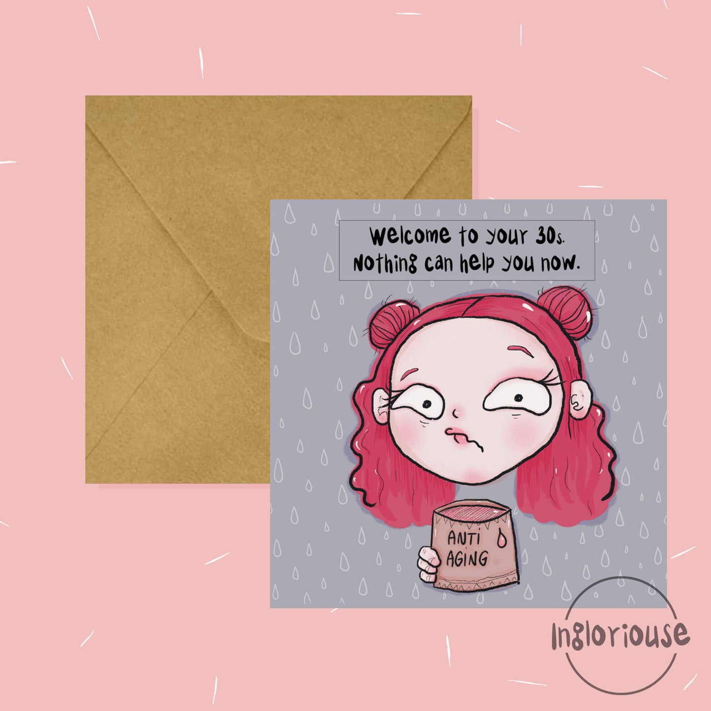 Funny birthday card - 30th (15x15cm with envelope)