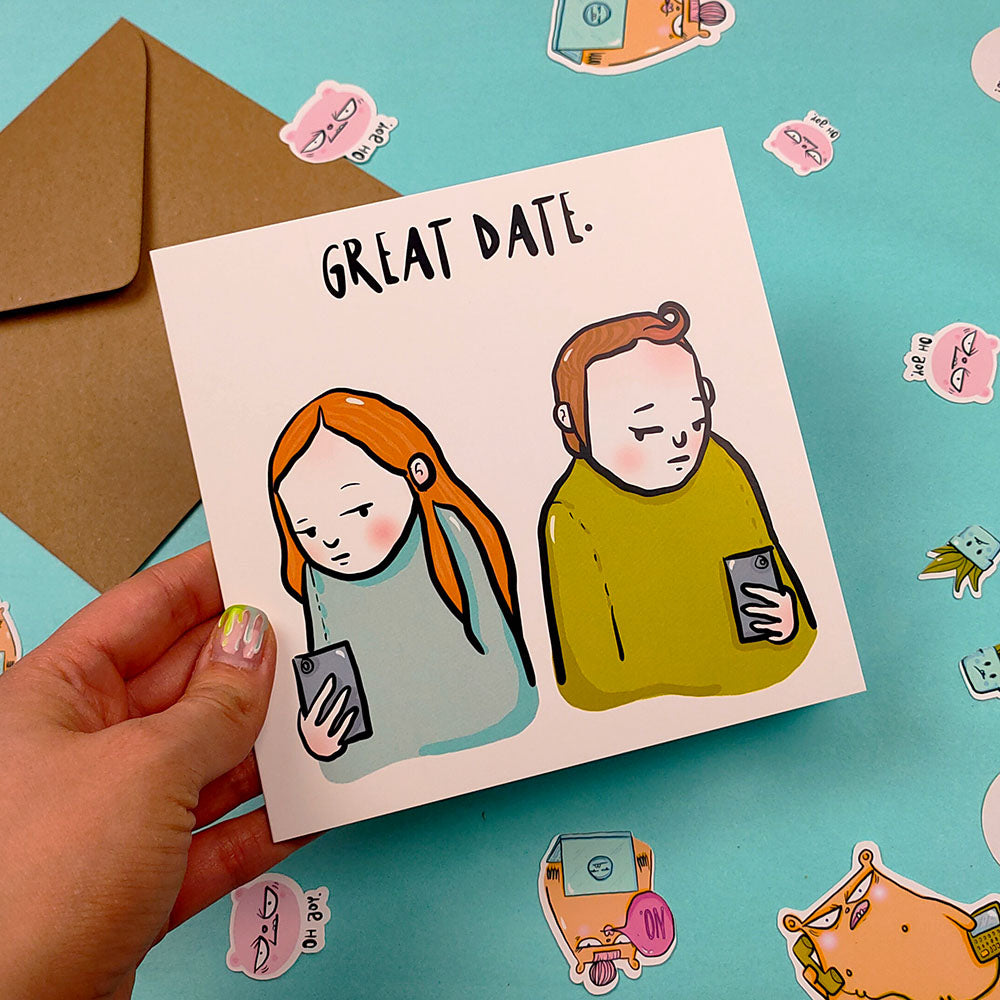 Great date greeting card (15x15cm with envelope)