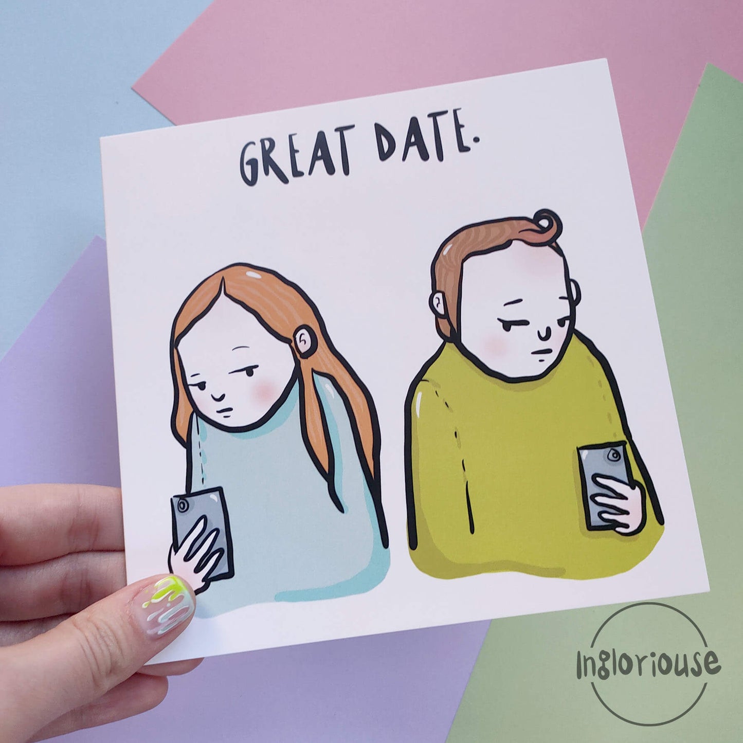 Great date greeting card (15x15cm with envelope)