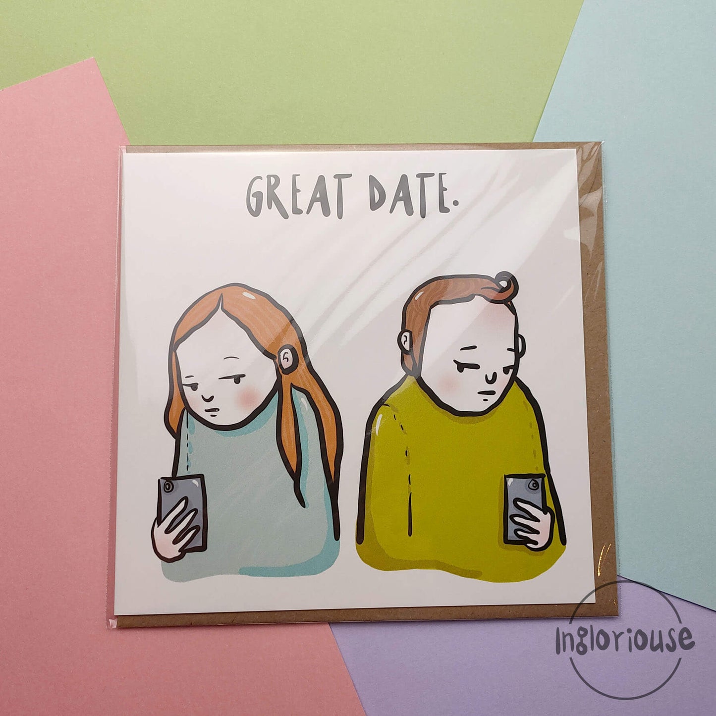 Great date greeting card (15x15cm with envelope)