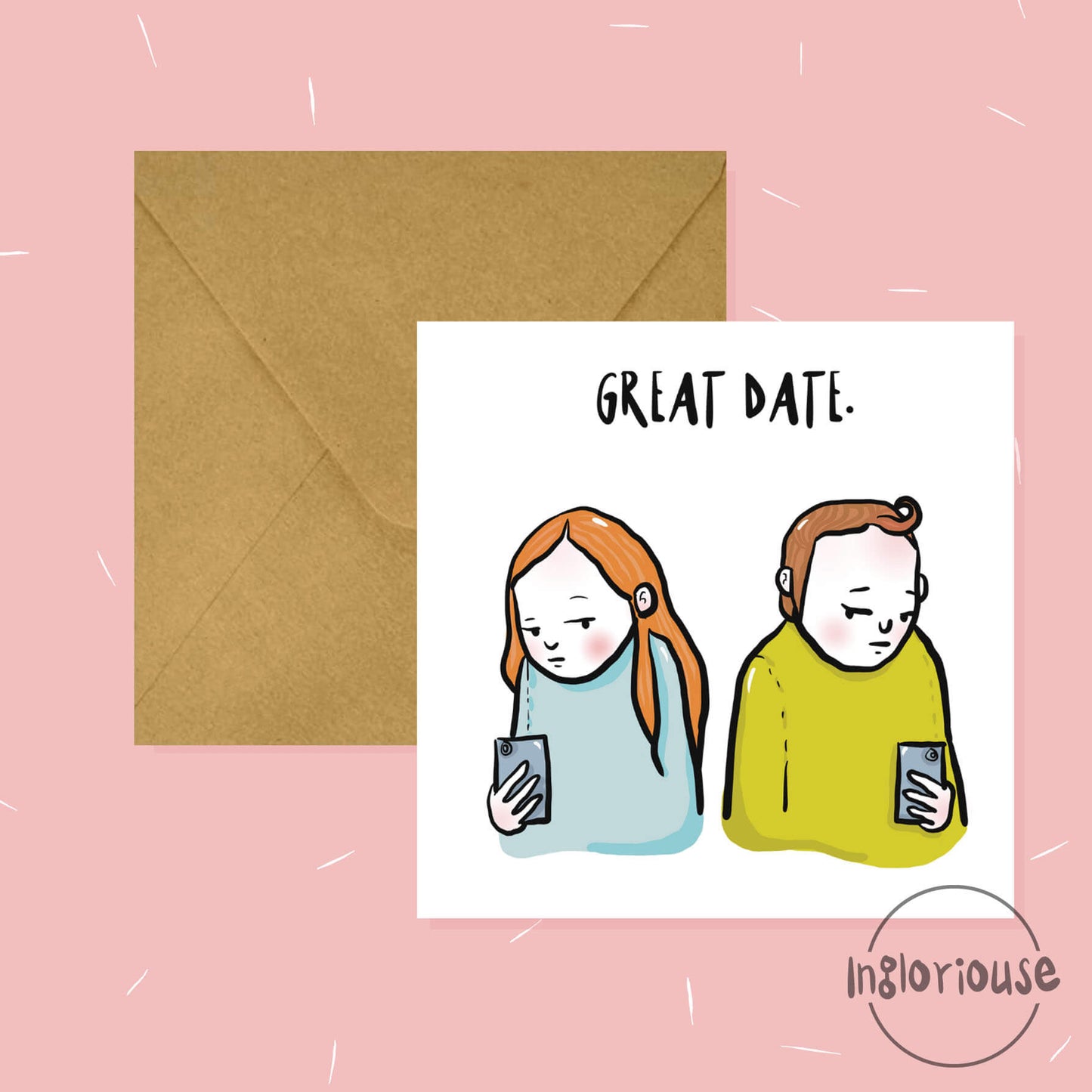 Great date greeting card (15x15cm with envelope)