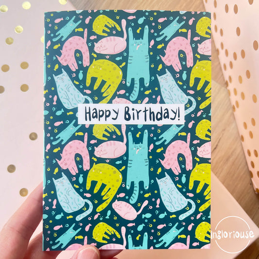 Loads of Cats Birthday card (15x10cm with envelope)