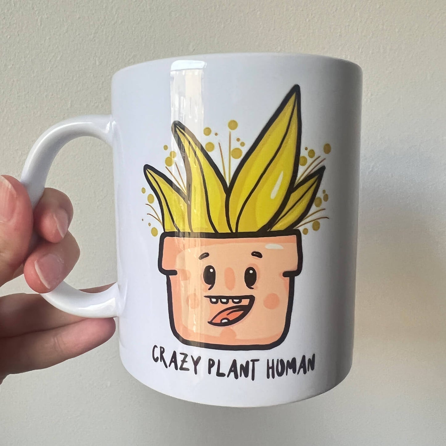 Crazy plant human mug - Happy plant