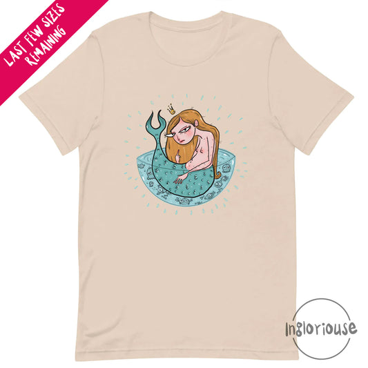 Grumpy mermaid T-shirt - Cream, Unisex