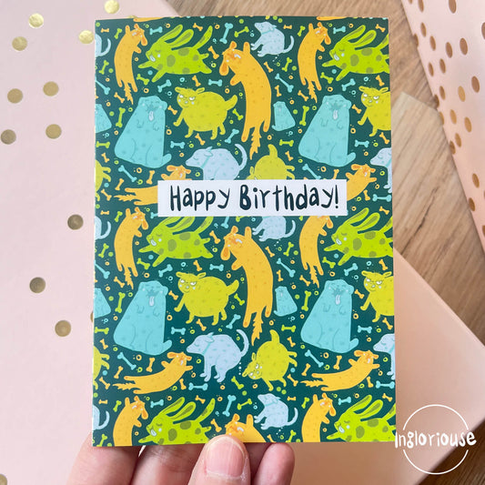 Birthday card for dog lovers (15x10cm with envelope)