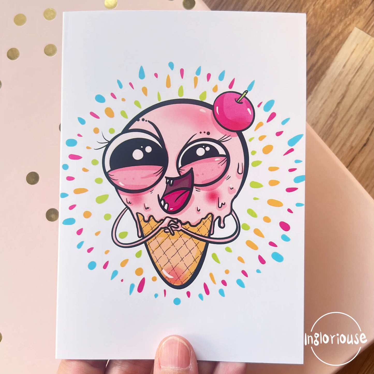 Ice Cream Birthday card (15x10cm with envelope)