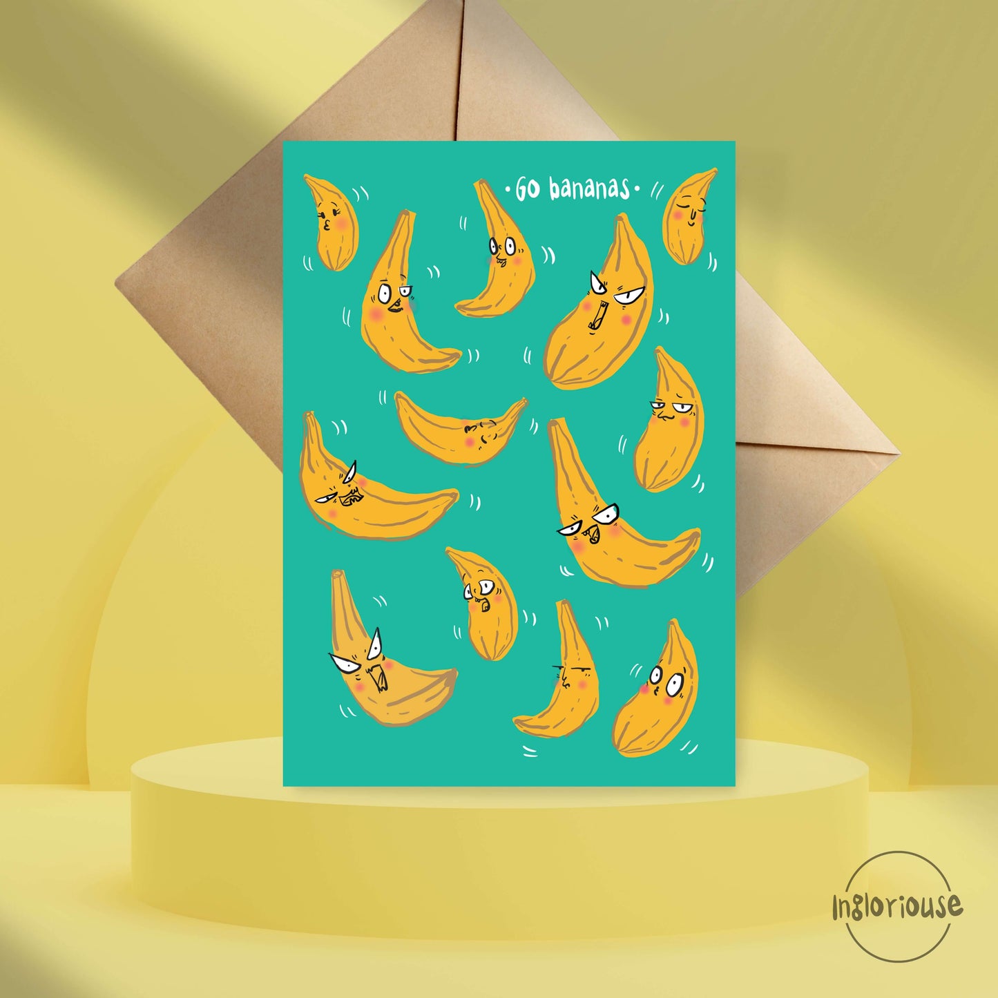 Funny banana card (15x10cm with envelope)