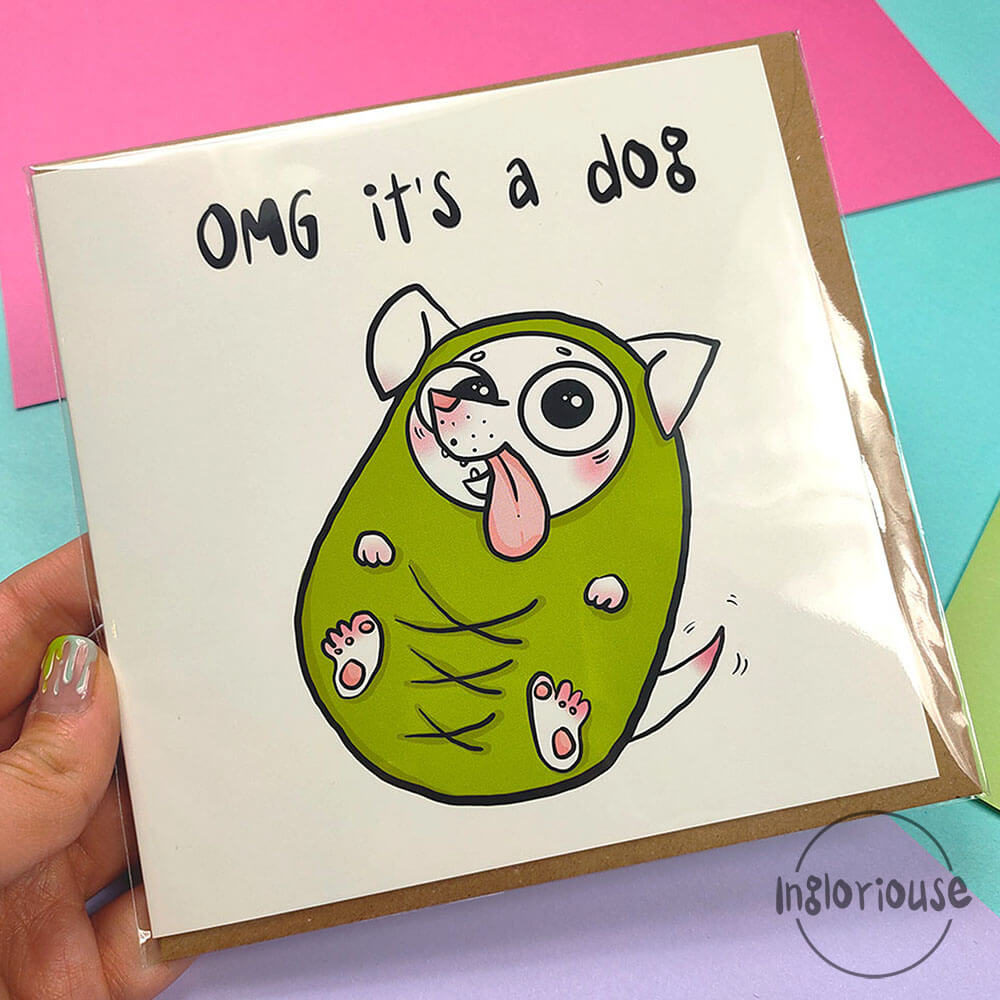 Funny new pet card - Dog or puppy (15x15cm with envelope)