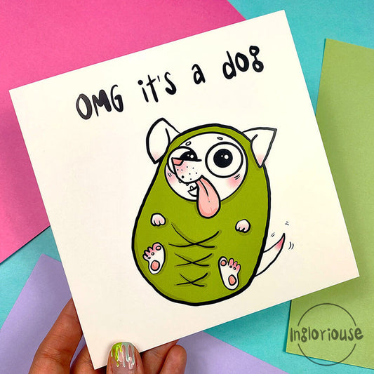 Funny new pet card - Dog or puppy (15x15cm with envelope)