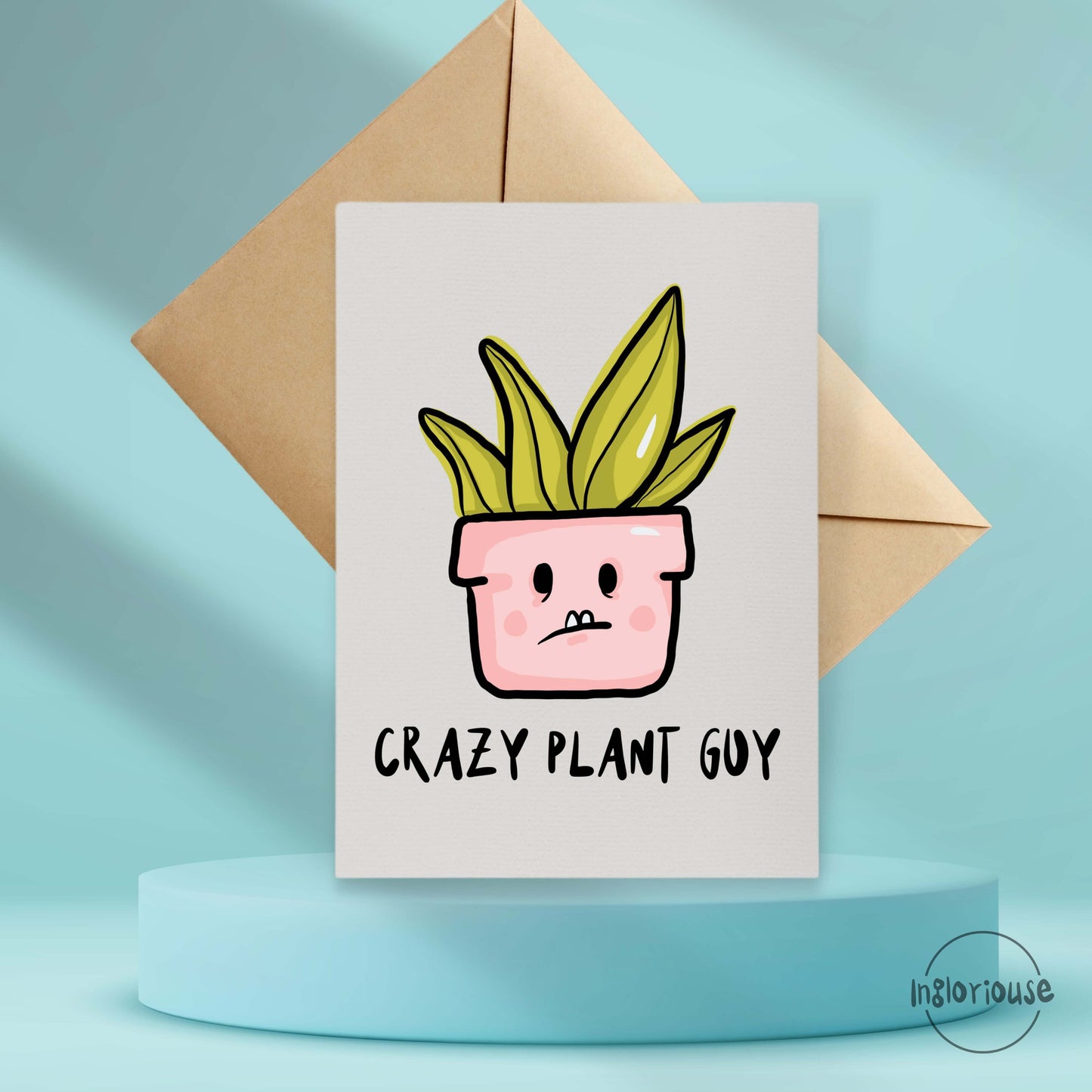 Crazy plant guy card (10x15cm with envelope)