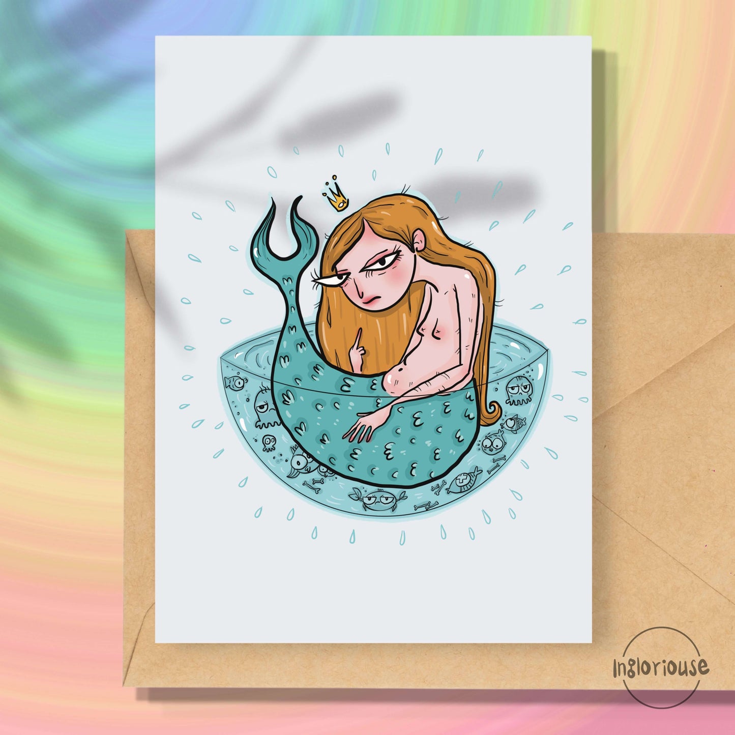 Mermaid birthday card (10x15cm with envelope)