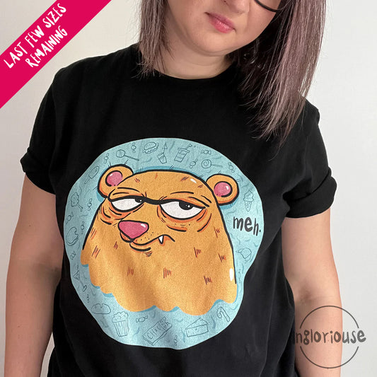 Grumpy T-shirt – Meh bear – Black, Unisex