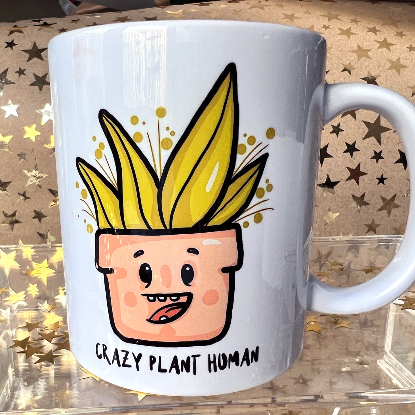 Crazy plant human mug - Happy plant