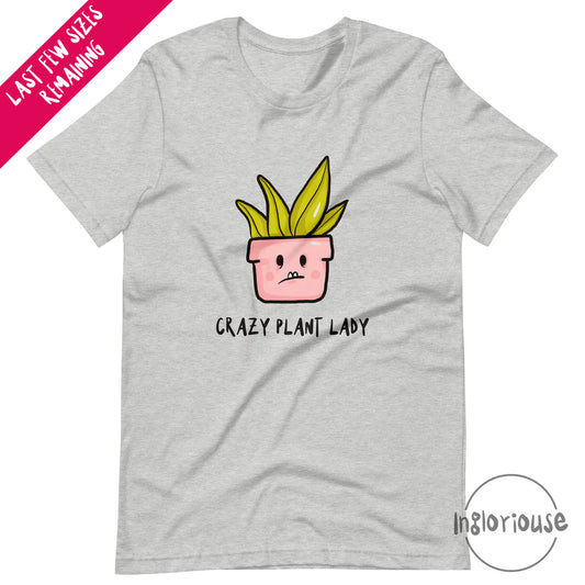 Crazy plant lady T-shirt – Light grey