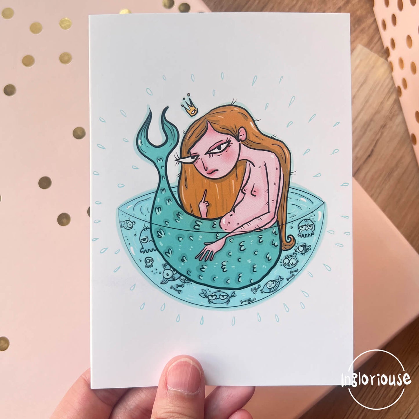 Mermaid birthday card (10x15cm with envelope)