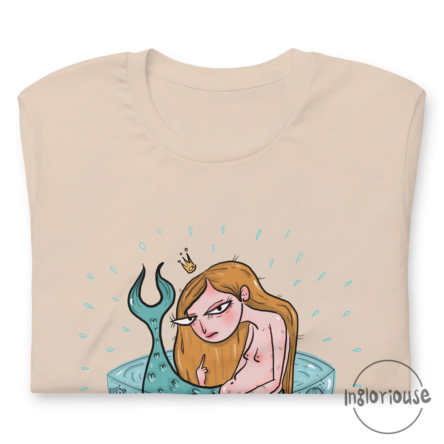 Grumpy mermaid T-shirt - Cream, Unisex