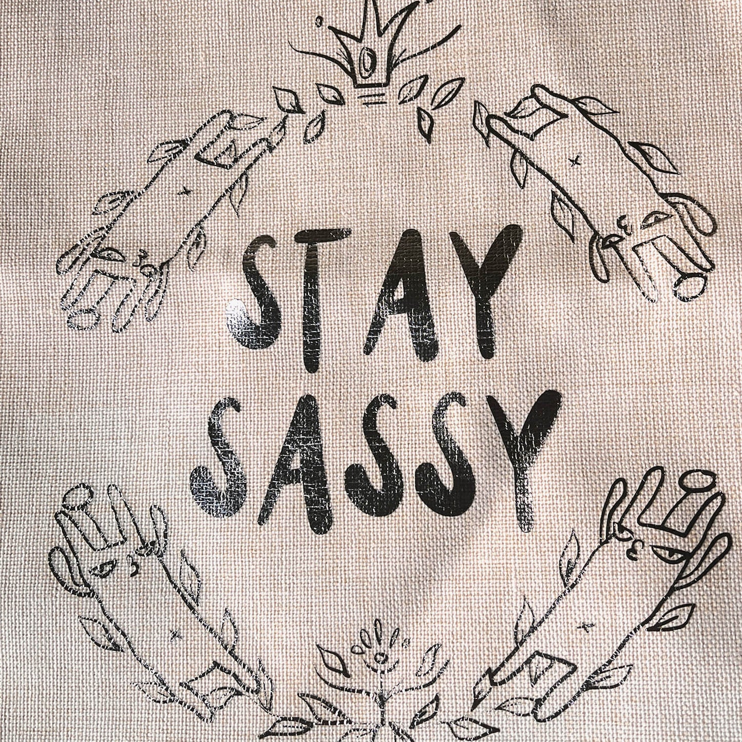 Sassy tote bag - Hand foiled (Silver)