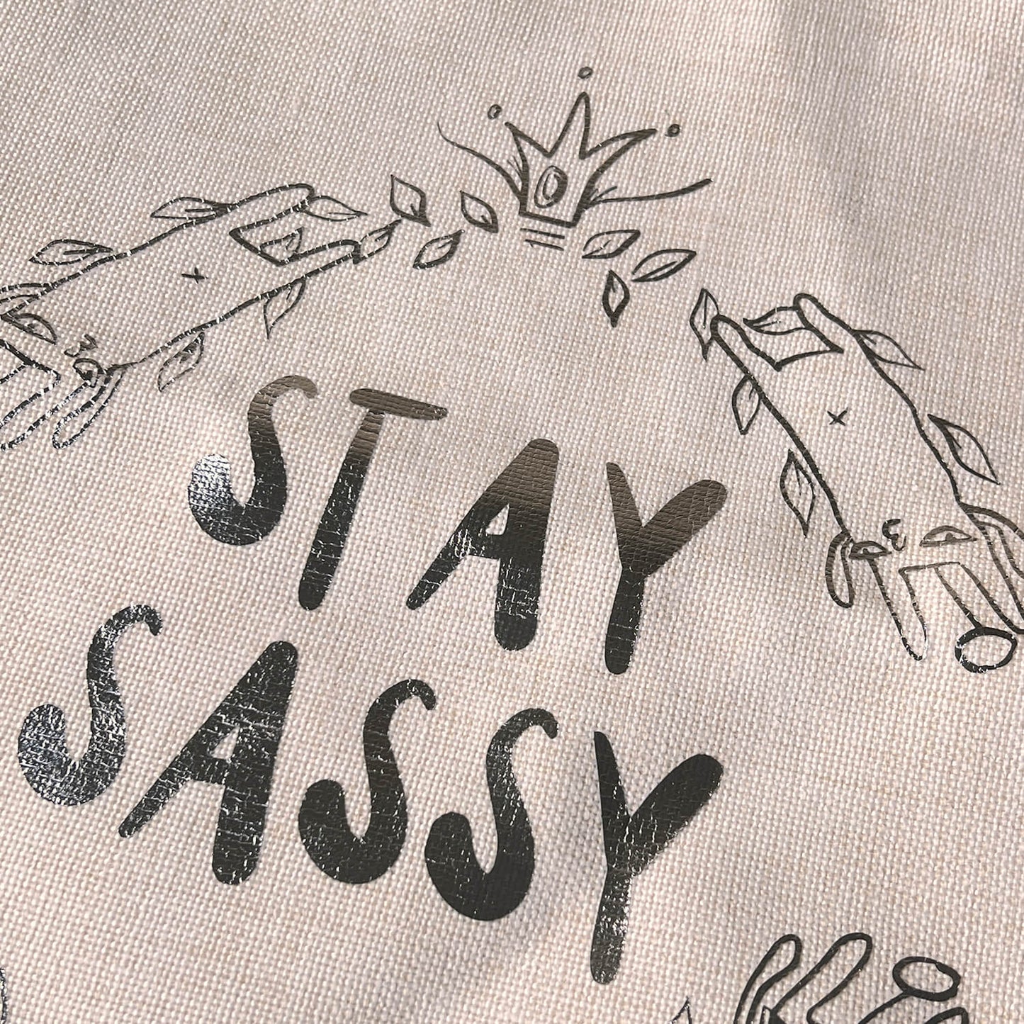 Sassy tote bag - Hand foiled (Silver)