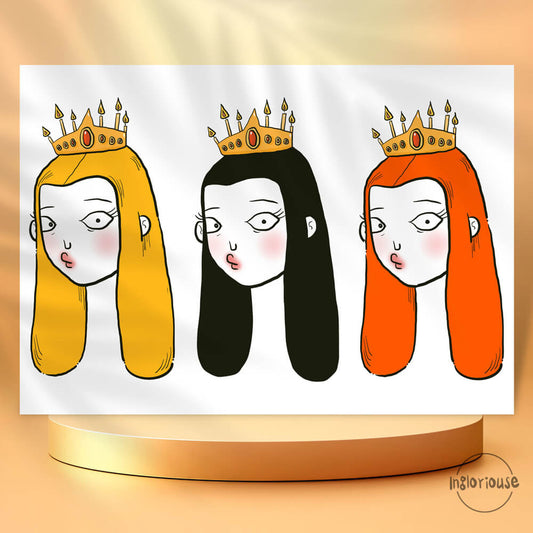 Three duck-faced princesses print - A4 or A3 (unframed)