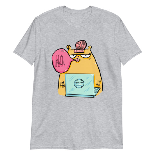 Grumpy tshirt - No (Unisex, Grey)